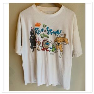 The Ren & Stimpy Show Vintage 90’s Single Stitch T-Shirt White Large